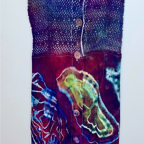 Custom Ice Dye Tie Dye Geode Pattern Boho Festival Hippie Dress Size S - Picture 3 of 10